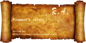 Remmert Alex névjegykártya